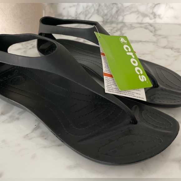 Crocs Sexi Serena Sandals Black New With Tags Beachy Resort Yacht - Picture 9 of 9